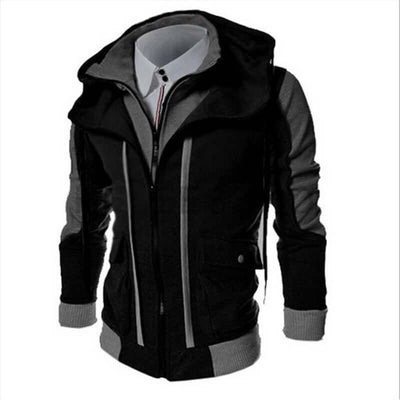 Casual Men Jackets Coats - Mrgoluckynow Casual Men Jackets Coats0Mrgoluckynow CJNSWTXZ02495 - Black - 3XL