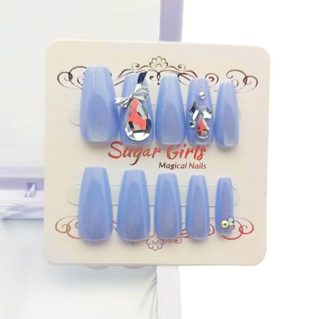 Blue With Large Diamond Nails - Mrgoluckynow Blue With Large Diamond Nails0Mrgoluckynow CJZJ222151501AZ