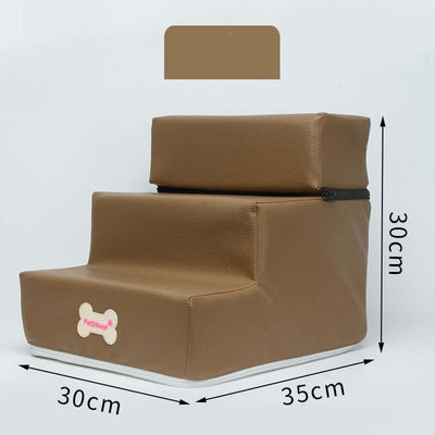 Dog Stairs Pet Ladder Sponge Steps - Mrgoluckynow Dog Stairs Pet Ladder Sponge Steps0Mrgoluckynow CJJJJTJT39810 - Brown - 3 layers