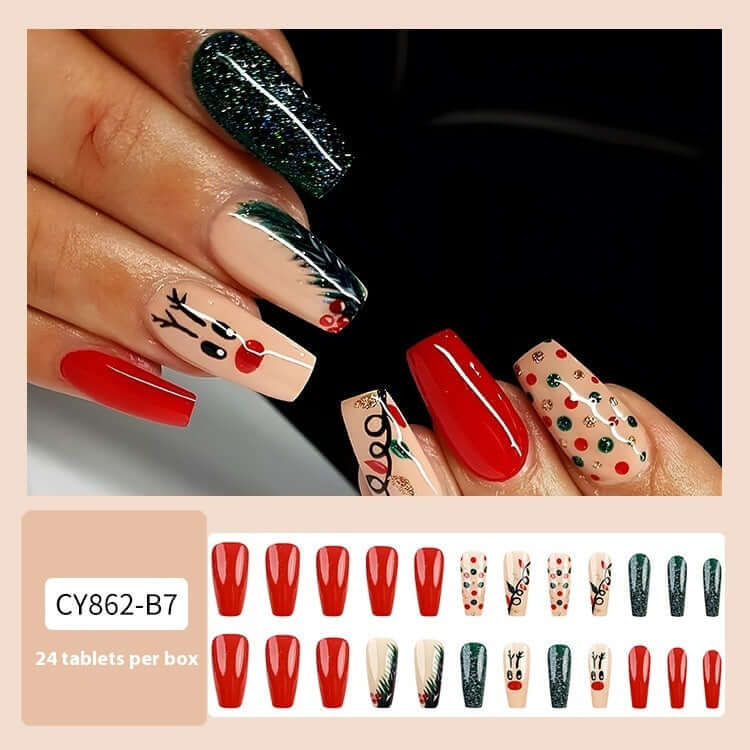 Christmas Wear Fake Nails Nail Sticker - Mrgoluckynow Christmas Wear Fake Nails Nail Sticker0Mrgoluckynow CJYD224698717QJ