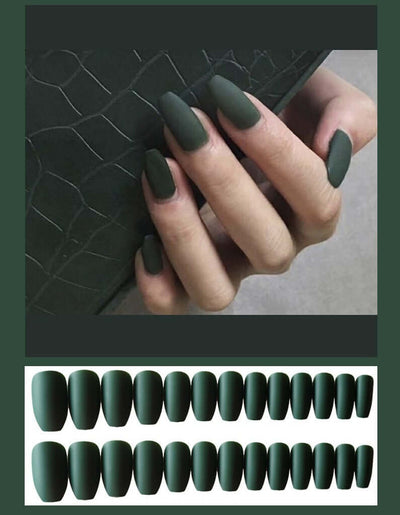 Frosted ballet fake nails - Mrgoluckynow Frosted ballet fake nails0Mrgoluckynow CJBJZJMJ00309 - Green