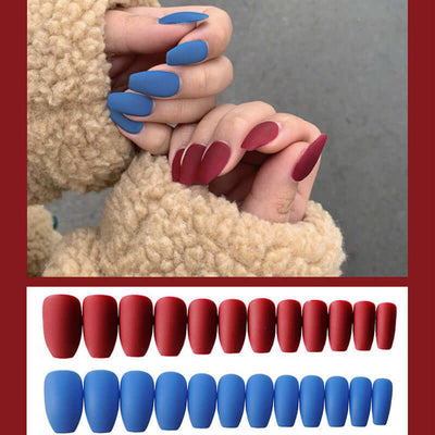 Frosted ballet fake nails - Mrgoluckynow Frosted ballet fake nails0Mrgoluckynow CJBJZJMJ00309 - Red blue