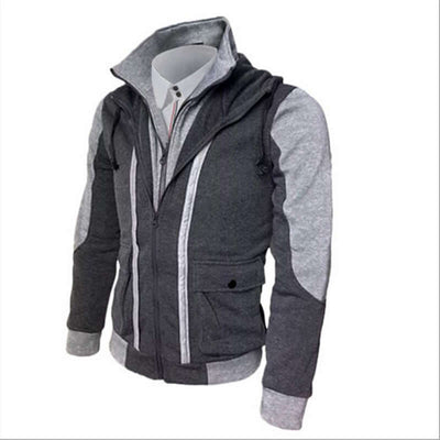 Casual Men Jackets Coats - Mrgoluckynow Casual Men Jackets Coats0Mrgoluckynow CJNSWTXZ02495 - Dark Grey - 3XL