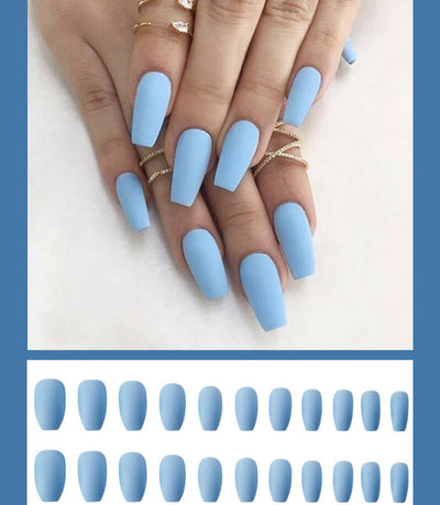 Frosted ballet fake nails - Mrgoluckynow Frosted ballet fake nails0Mrgoluckynow CJBJZJMJ00309 - Light blue