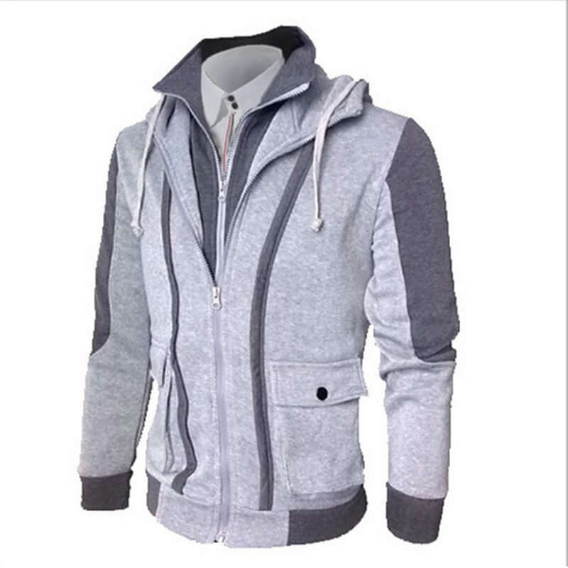 Casual Men Jackets Coats - Mrgoluckynow Casual Men Jackets Coats0Mrgoluckynow CJNSWTXZ02495 - Light Grey - 3XL