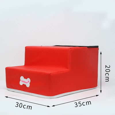 Dog Stairs Pet Ladder Sponge Steps - Mrgoluckynow Dog Stairs Pet Ladder Sponge Steps0Mrgoluckynow CJJJJTJT39810 - Red - 2 layers