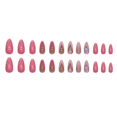 Almond Double French Fake Nails - Mrgoluckynow Almond Double French Fake Nails0Mrgoluckynow CJYD205767601AZ