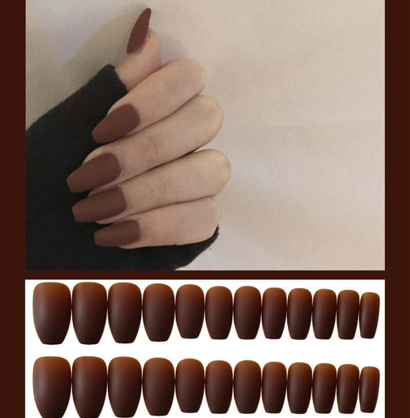 Frosted ballet fake nails - Mrgoluckynow Frosted ballet fake nails0Mrgoluckynow CJBJZJMJ00309 - Chocolate