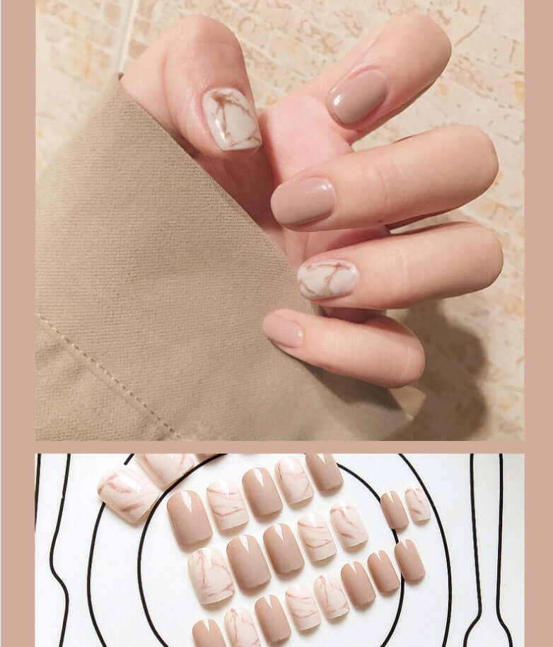 Light khaki smudge false nails - Mrgoluckynow Light khaki smudge false nails0Mrgoluckynow CJBJZJZJ00715 - Khaki