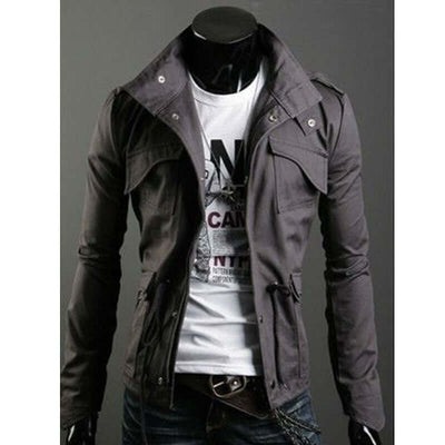 Military Style Winter Jackets - Mrgoluckynow Military Style Winter Jackets0Mrgoluckynow CJNSWTWY00028 - Dark Grey - L