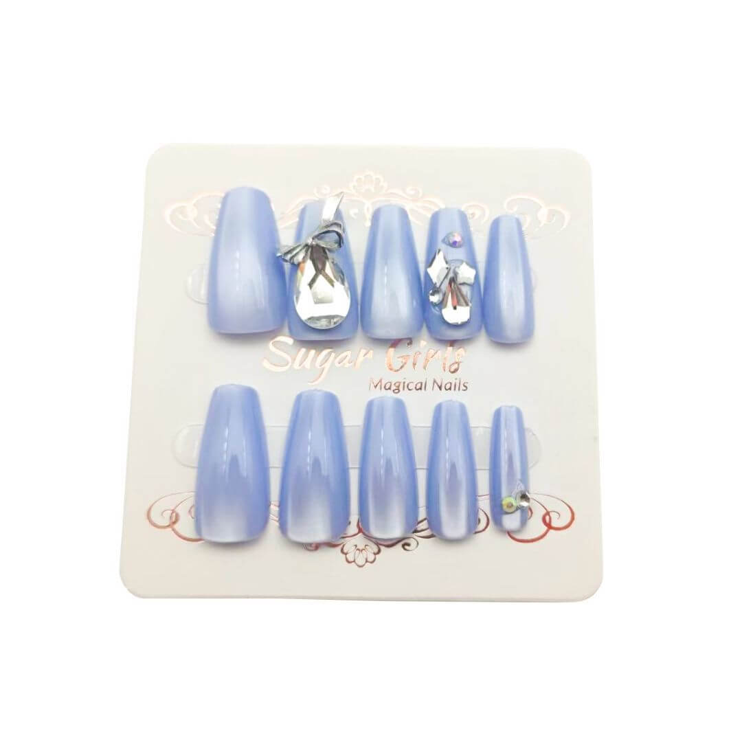 Blue With Large Diamond Nails - Mrgoluckynow Blue With Large Diamond Nails0Mrgoluckynow CJZJ222151501AZ