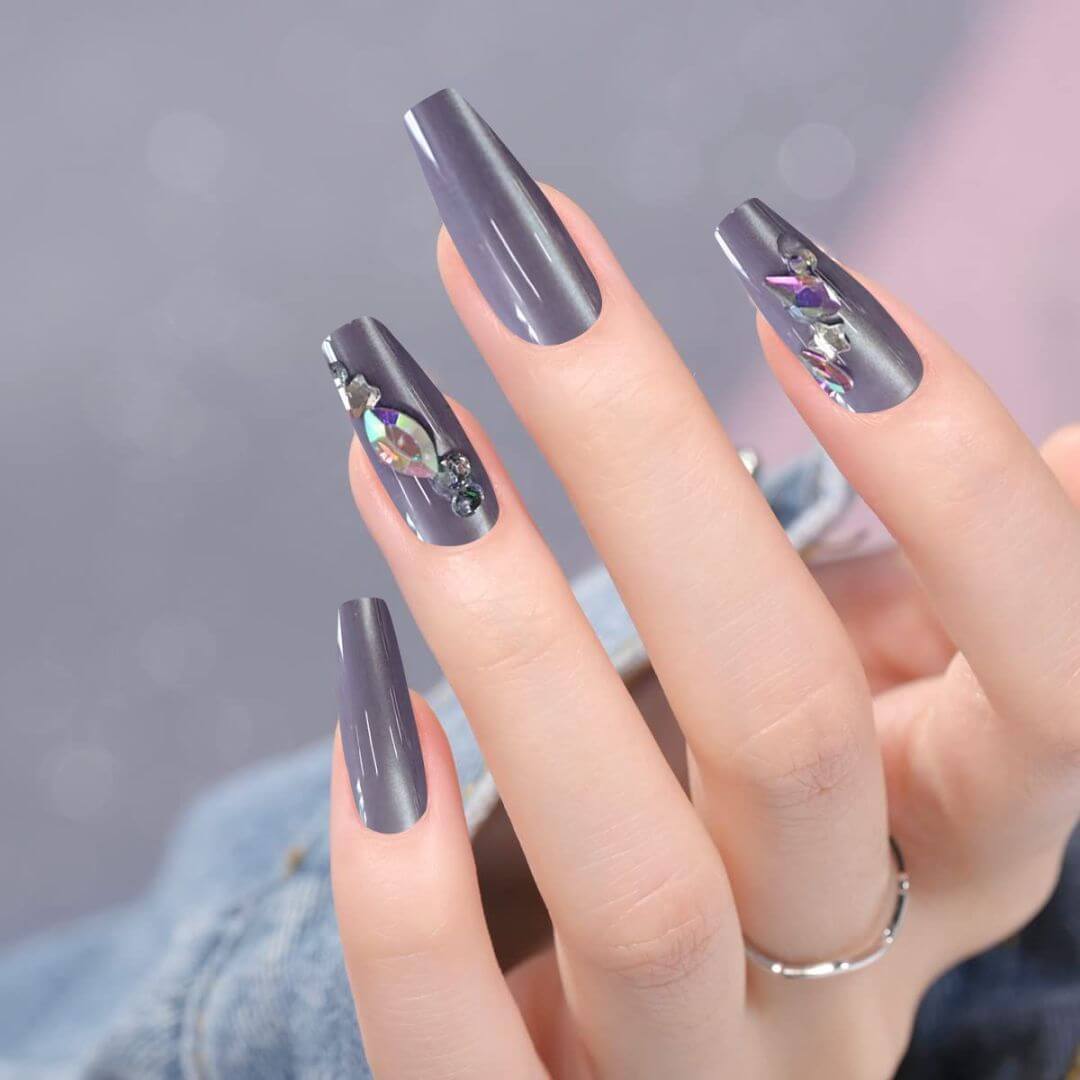 Diamond - set Nails Brownish - gray - Mrgoluckynow Diamond - set Nails Brownish - gray0Mrgoluckynow CJZJ222152701AZ