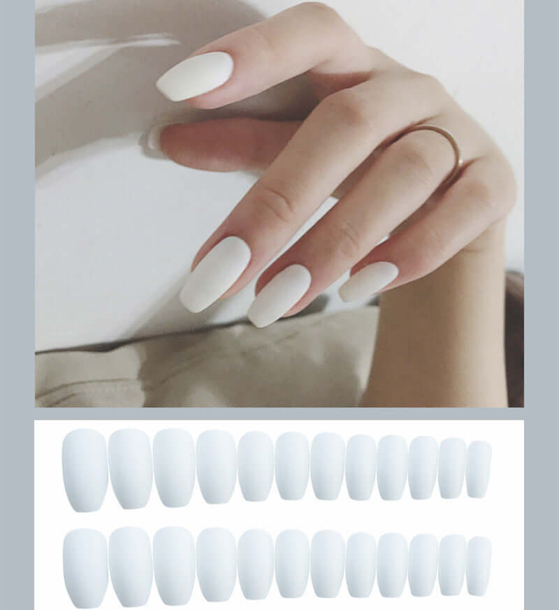 Frosted ballet fake nails - Mrgoluckynow Frosted ballet fake nails0Mrgoluckynow CJBJZJMJ00309 - White