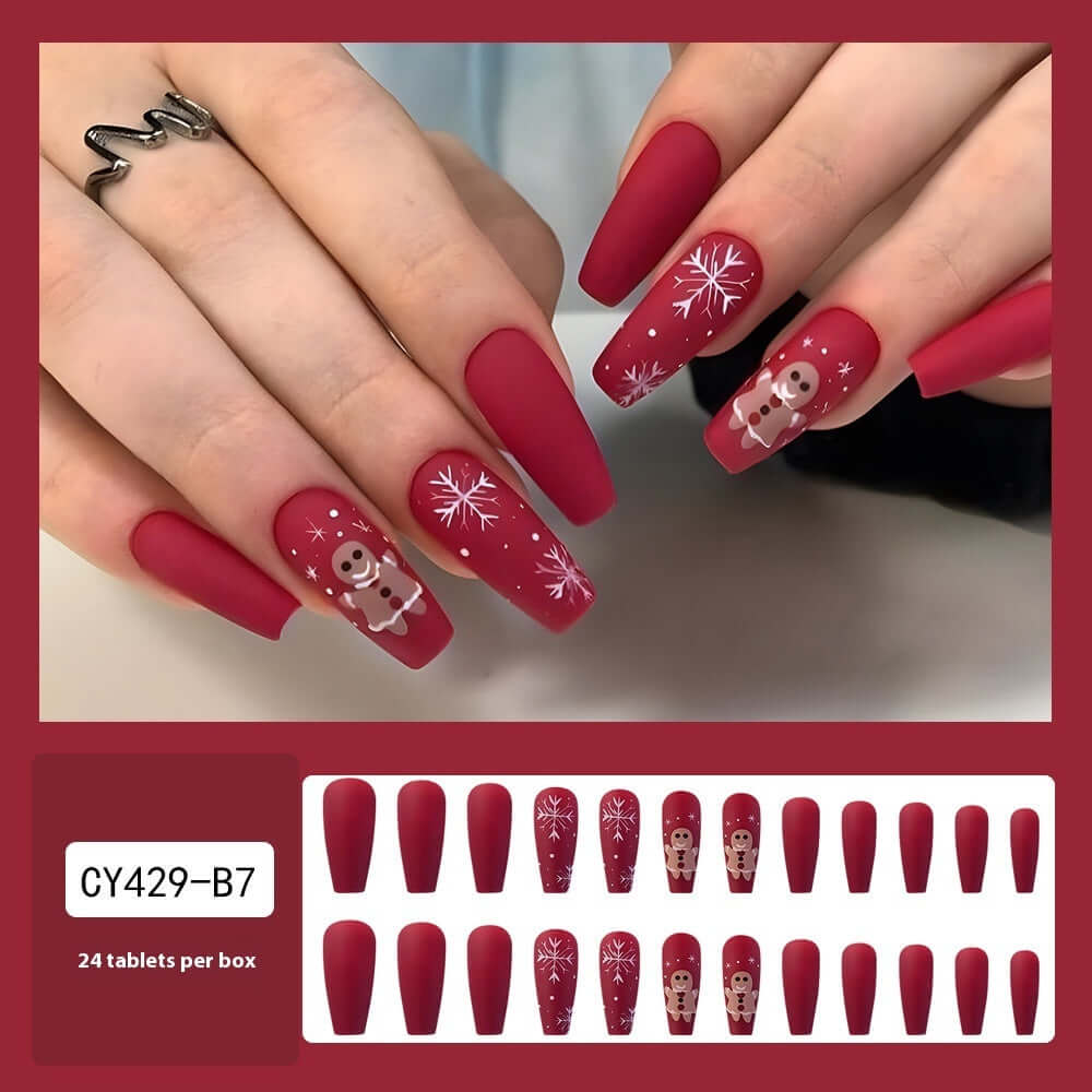 Christmas Wear Fake Nails Nail Sticker - Mrgoluckynow Christmas Wear Fake Nails Nail Sticker0Mrgoluckynow CJYD224698713MN