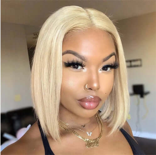 613 Blonde Bob Wig Short Straight Human Hair Wigs For Women - Mrgoluckynow 613 Blonde Bob Wig Short Straight Human Hair Wigs For Women0Mrgoluckynow CJCO162581110JQ