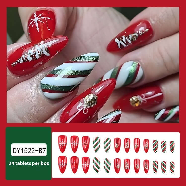 Christmas Wear Fake Nails Nail Sticker - Mrgoluckynow Christmas Wear Fake Nails Nail Sticker0Mrgoluckynow CJYD224698712LO