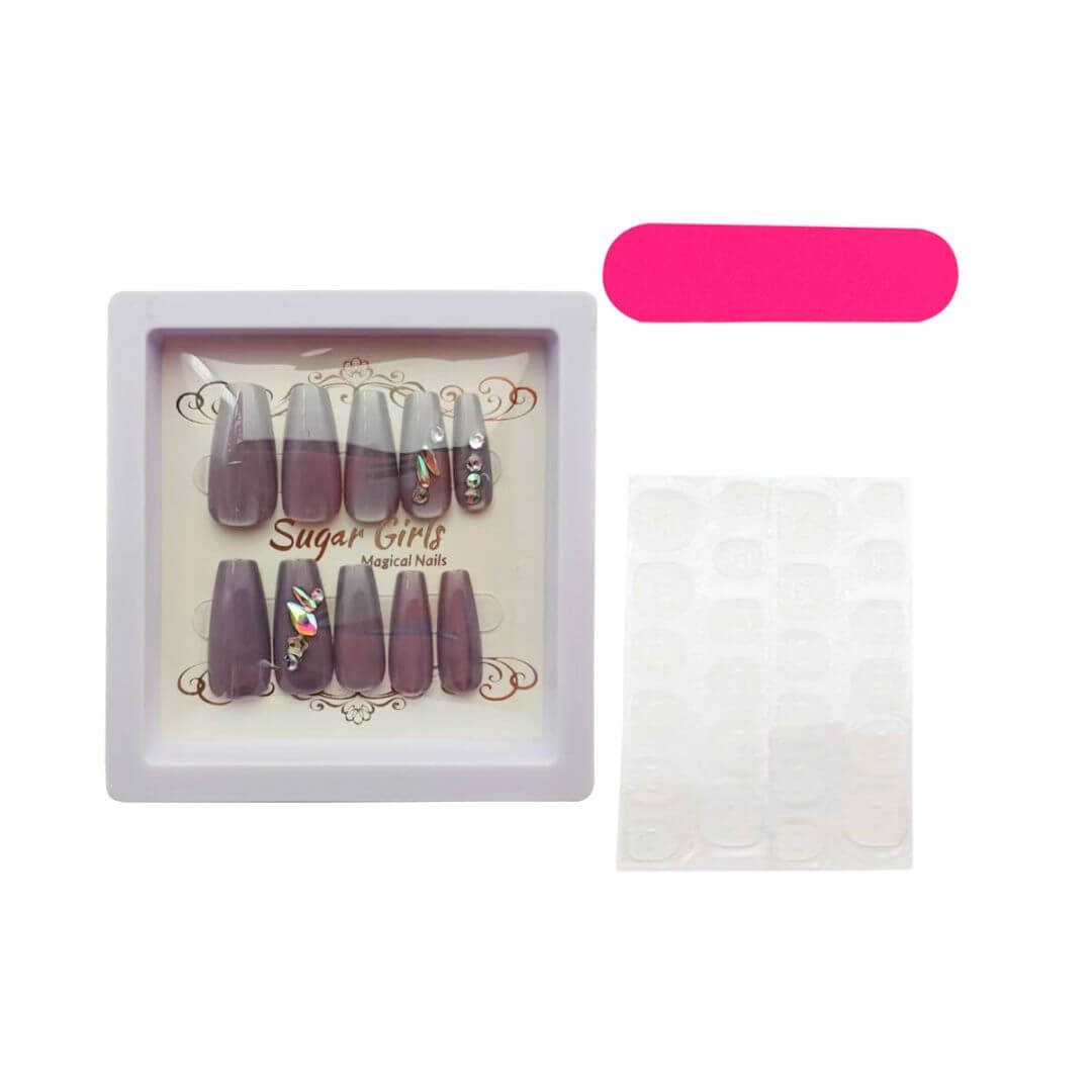 Diamond - set Nails Brownish - gray - Mrgoluckynow Diamond - set Nails Brownish - gray0Mrgoluckynow CJZJ222152701AZ