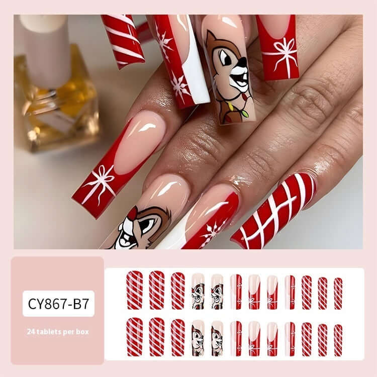 Christmas Wear Fake Nails Nail Sticker - Mrgoluckynow Christmas Wear Fake Nails Nail Sticker0Mrgoluckynow CJYD224698714NM