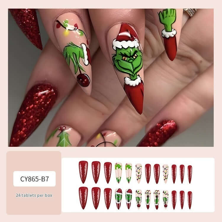 Christmas Wear Fake Nails Nail Sticker - Mrgoluckynow Christmas Wear Fake Nails Nail Sticker0Mrgoluckynow CJYD224698710JQ