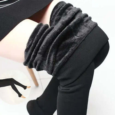 Fleece Leggings Winter Warm Thick High Stretch Plus Velvet Skinny Fitness Woman Pants Suitable Weight 45 - 75kg - Mrgoluckynow Fleece Leggings Winter Warm Thick High Stretch Plus Velvet Skinny Fitness Woman Pants Suitable Weight 45 - 75kg0Mrgoluckynow CJNSXZDD01331 - Black with feet - 200g