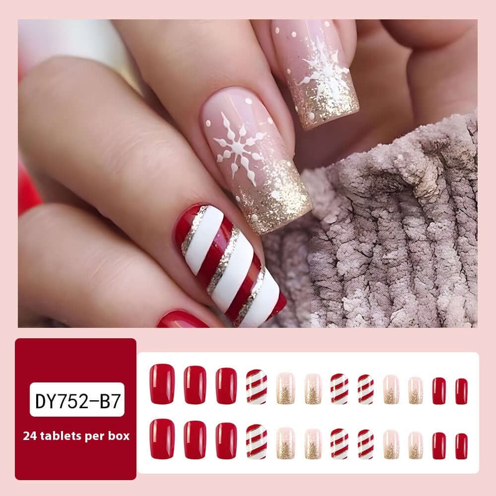 Christmas Wear Fake Nails Nail Sticker - Mrgoluckynow Christmas Wear Fake Nails Nail Sticker0Mrgoluckynow CJYD224698727AZ