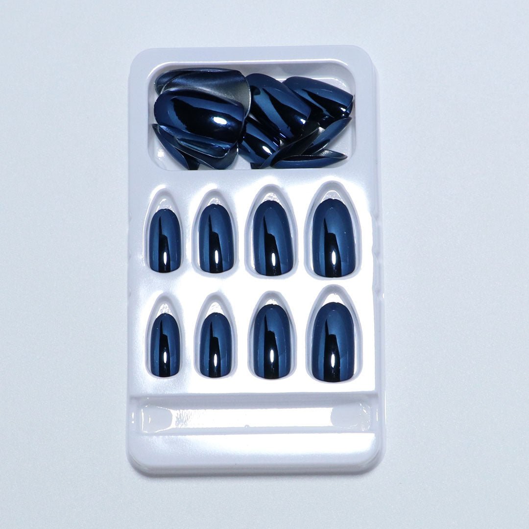 Electroplating Fake Nails Blue Wearable Removable - Mrgoluckynow Electroplating Fake Nails Blue Wearable Removable0Mrgoluckynow CJYD209375601AZ