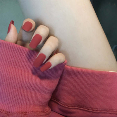 Finished manicure with false nails - Mrgoluckynow Finished manicure with false nails0Mrgoluckynow CJBJZJMJ00442 - Red - Glue