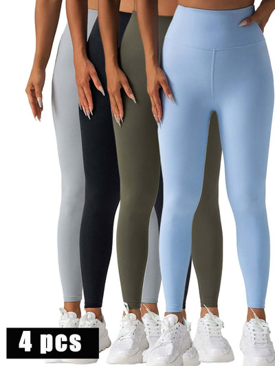 4 Pack Workout Leggings For Women With Pockets,High Waisted Tummy Control Yoga Pants For Workout Running - Mrgoluckynow 4 Pack Workout Leggings For Women With Pockets,High Waisted Tummy Control Yoga Pants For Workout Running4Mrgoluckynow CJDD222098003CX