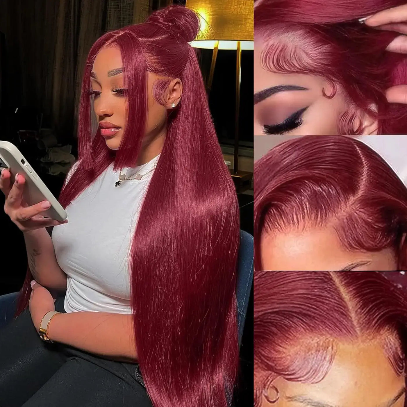 99J Burgundy 13x4 34Inch Red HD Transparent Straight Frontal Human Hair Wig 13x6 200Density HD Lace Frontal Wig For Women - Mrgoluckynow 99J Burgundy 13x4 34Inch Red HD Transparent Straight Frontal Human Hair Wig 13x6 200Density HD Lace Frontal Wig For WomenMrgoluckynow 146:20298875;200000703:200003630;200007763:201336100;200460262:200661229#13x4 HD Lace Wig