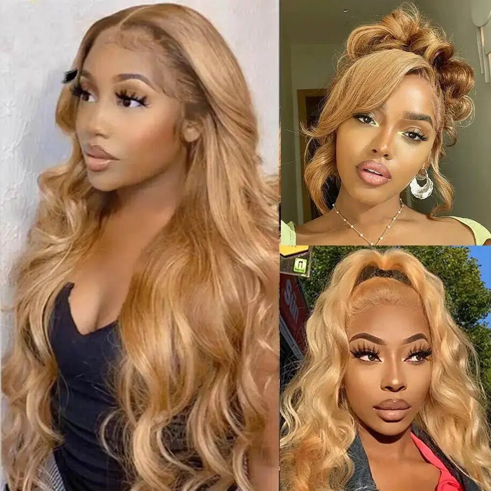 #27 Honey Blonde Human Hair Wigs 13X4 Transparent Lace Pre Plucked Body Wave Human Hair Lace Frontal Wig 200 Density 20 - 32 inch - Mrgoluckynow #27 Honey Blonde Human Hair Wigs 13X4 Transparent Lace Pre Plucked Body Wave Human Hair Lace Frontal Wig 200 Density 20 - 32 inchMrgoluckynow 146:20298875;200000703:200003637