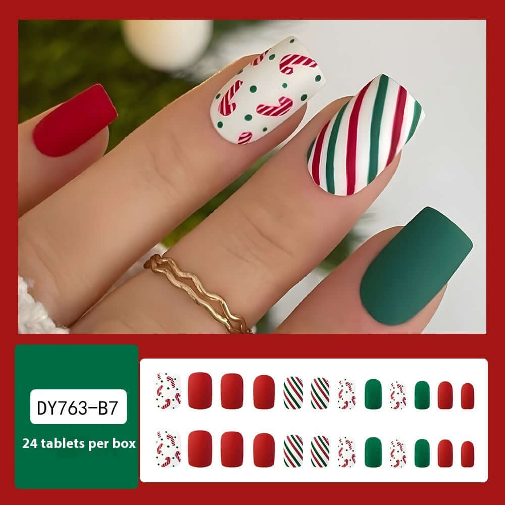 Christmas Wear Fake Nails Nail Sticker - Mrgoluckynow Christmas Wear Fake Nails Nail Sticker0Mrgoluckynow CJYD224698708HS