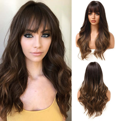 Air Bangs Big Wave Long Curly Hair Gradient Wig - Mrgoluckynow Air Bangs Big Wave Long Curly Hair Gradient Wig0Mrgoluckynow CJZR131948405EV