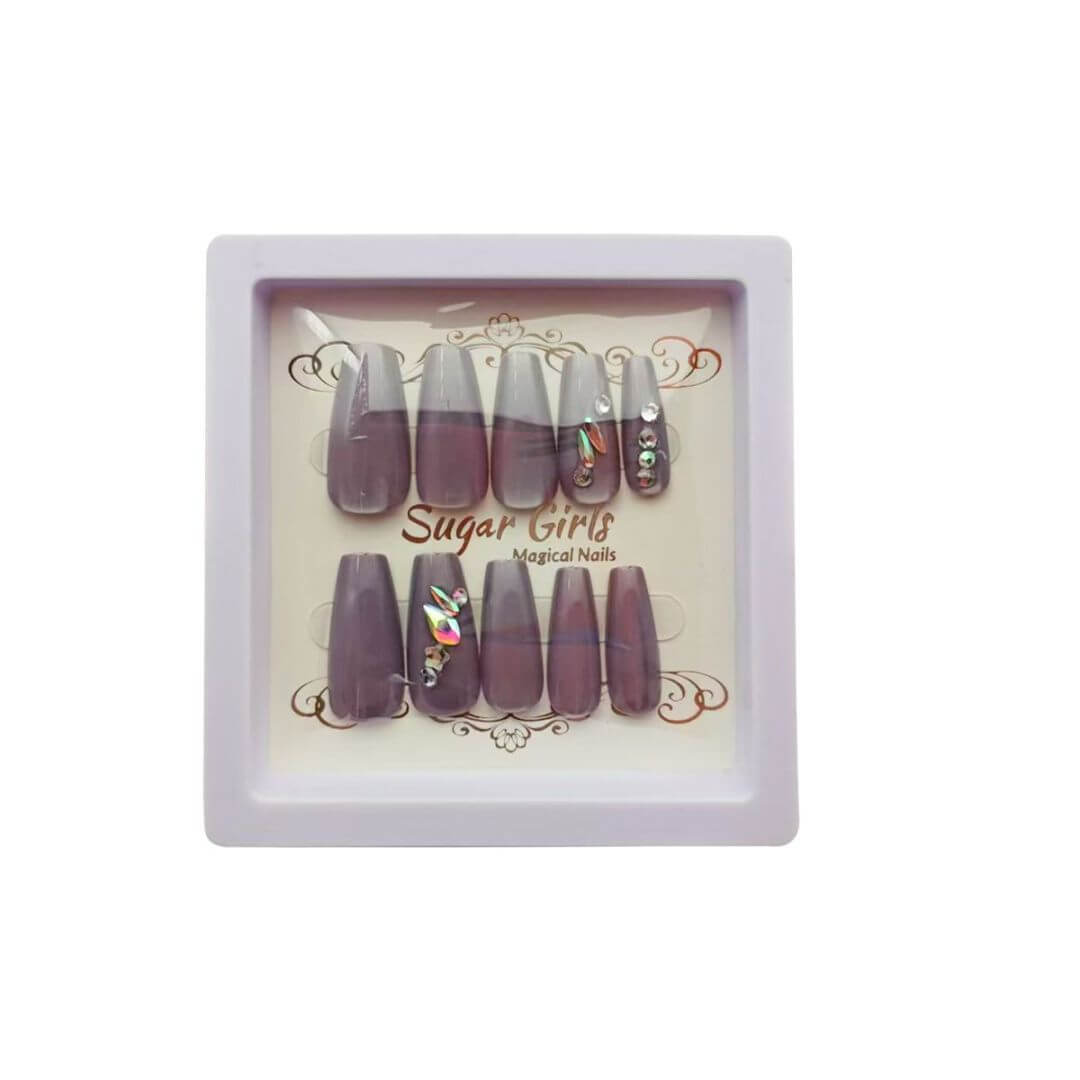 Diamond - set Nails Brownish - gray - Mrgoluckynow Diamond - set Nails Brownish - gray0Mrgoluckynow CJZJ222152701AZ