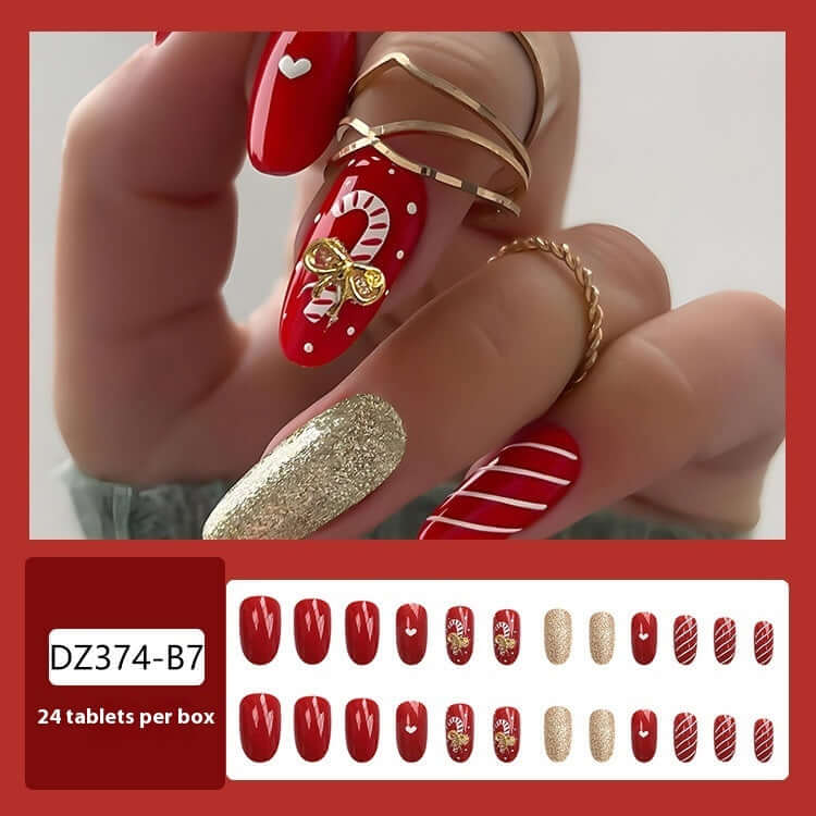 Christmas Wear Fake Nails Nail Sticker - Mrgoluckynow Christmas Wear Fake Nails Nail Sticker0Mrgoluckynow CJYD224698707GT