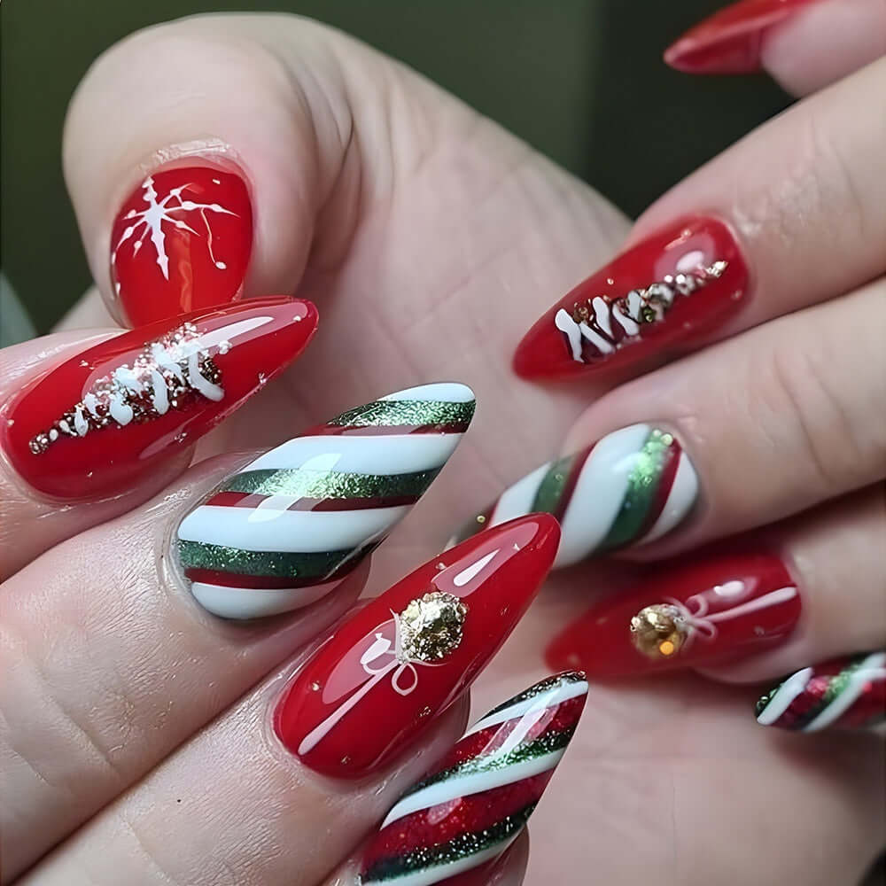 Christmas Wear Fake Nails Nail Sticker - Mrgoluckynow Christmas Wear Fake Nails Nail Sticker0Mrgoluckynow CJYD224698703CX